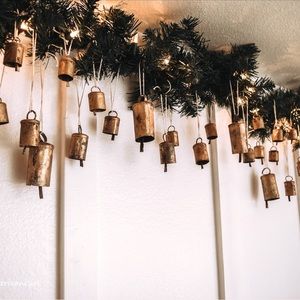 Lot of boho jingle bells and jingle bell garland